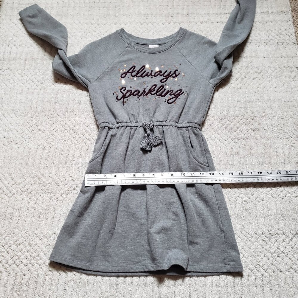 Wonder Nation Girls’ “Always Sparkling” Long Sleeve Dress – Size L (10/12) - Picture 12 of 13